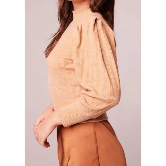 Band of the Free NWT Mock Neck Ribbed Long Sleeve Sweater Sz L Womens Beige - Picture 10 of 11